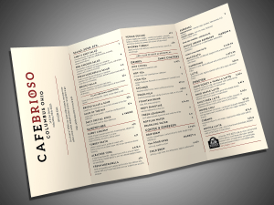 Restaurant Accordion Fold Menu and Typography