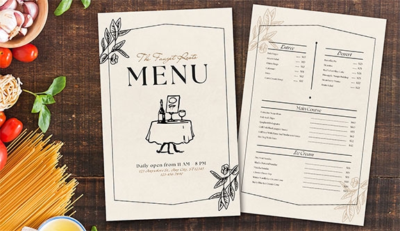 Restaurant Wine Menu Design Layout