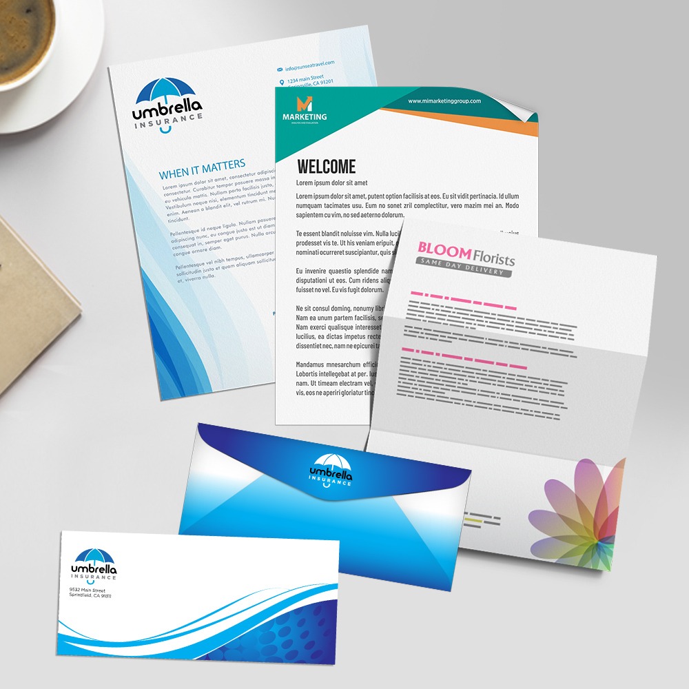 Custom printed letterheads, envelopes and NCR business forms