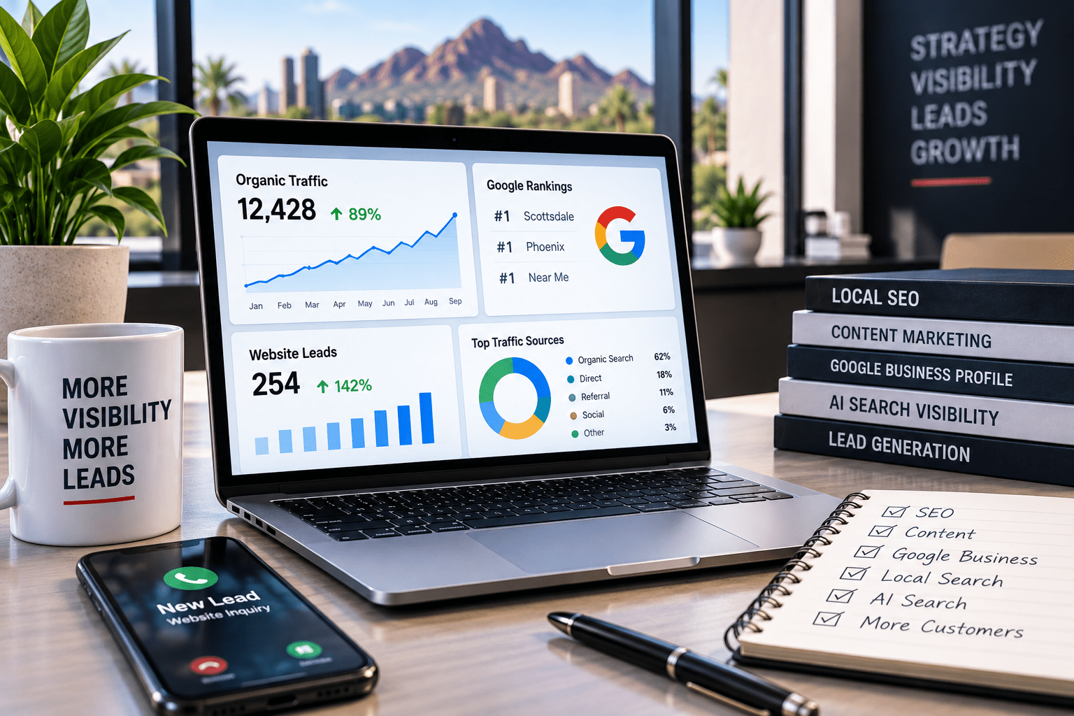 SEO and digital marketing focused on Google rankings, search visibility and website leads