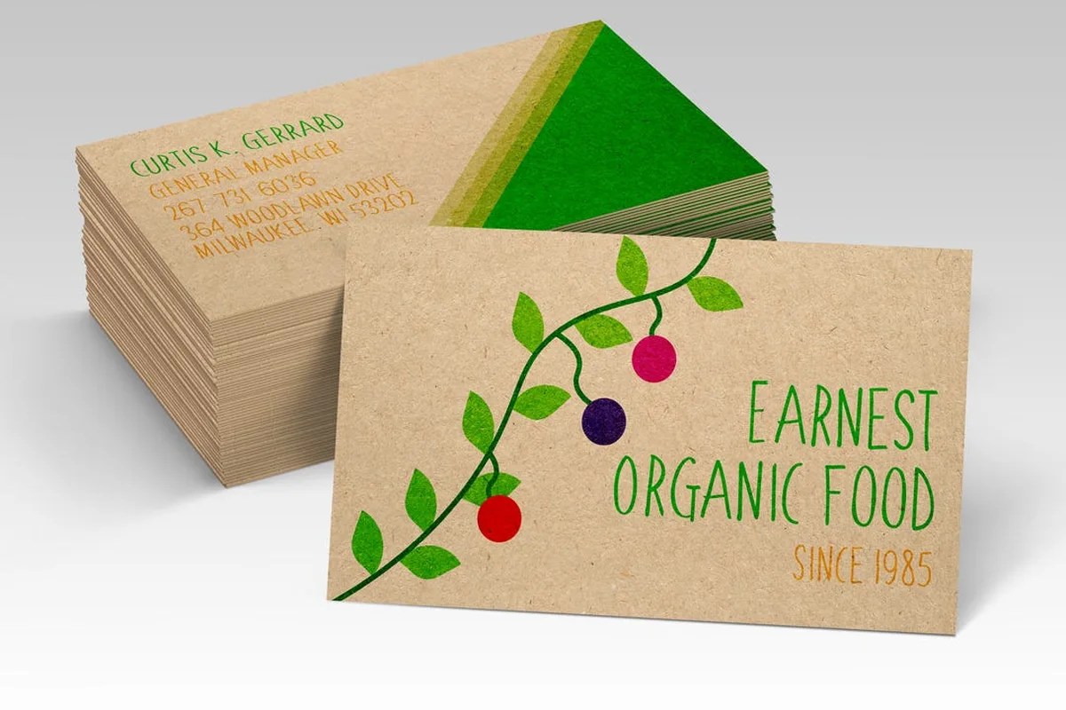 Brown kraft paper business cards