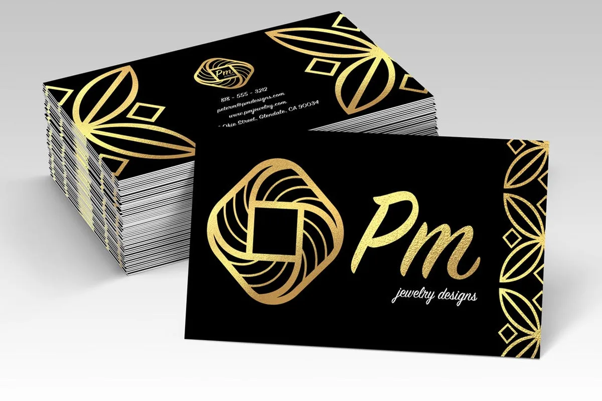 Gold foil business cards