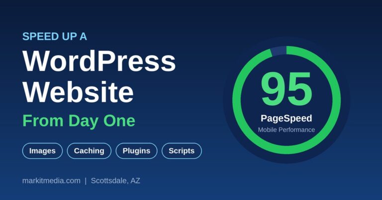 Speed up a WordPress website from day one, with a mobile PageSpeed score of 95