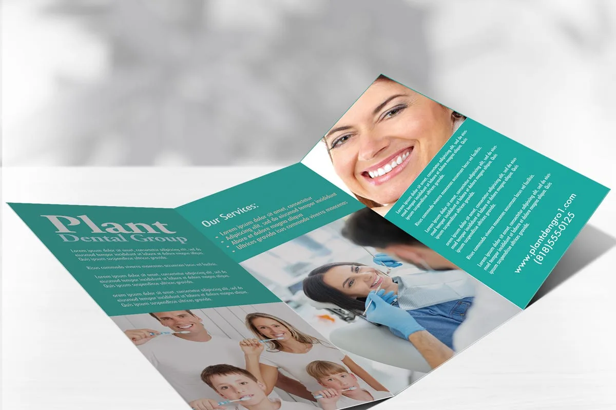 Tri-fold brochure with three panels